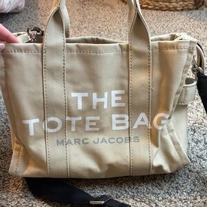 Marc Jacobs "The Tote Bag" Canvas Medium Tote in Beige